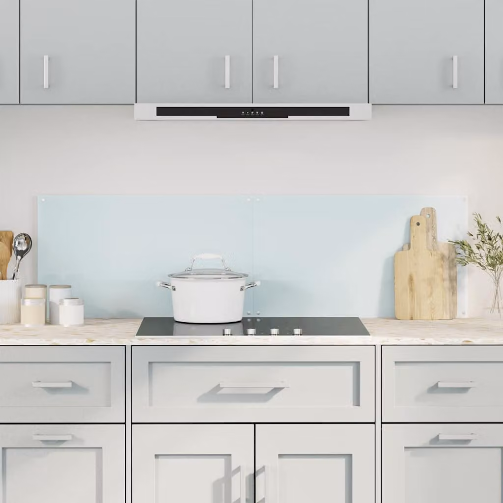 Set di 2 paraschizzi per cucina vidaXL in vetro temperato bianchi, L: 70 cm, H: 50 cm