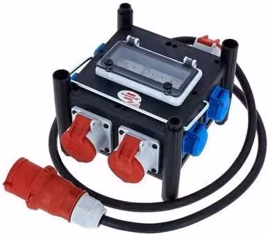 Brennenstuhl BSV5-63AFI Distribuitore di Energia Professionale 400 V 63 A IP44 con 3x CEE e 6x Schuko 230V colore Nero