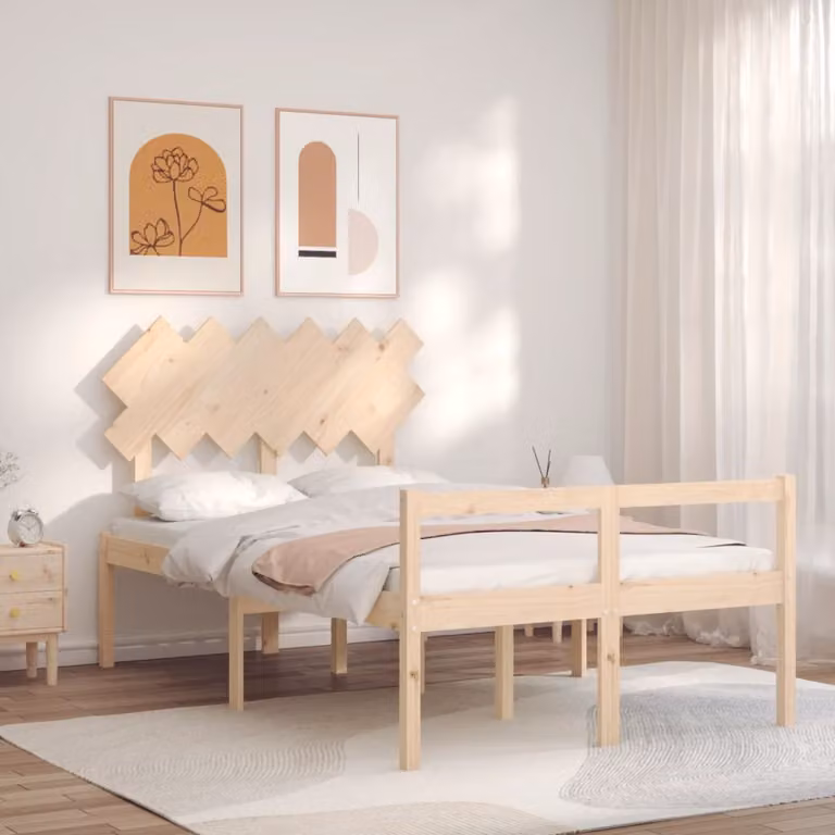 Letto per anziani vidaXL in legno massello di pino con testiera L/P/H: 120 x 200 x 80,5 cm
