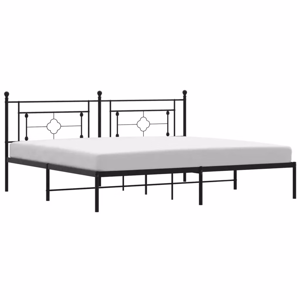Giroletto vidaXL con Testiera in Metallo Nero L/P/H: 200 x 200 x 207 cm – 2