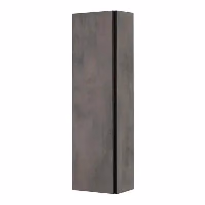 Pensile da bagno moderno con ante soft-close e 4 ripiani, effetto pietra Oxid, colore grigio, Altezza: 135 cm – 2