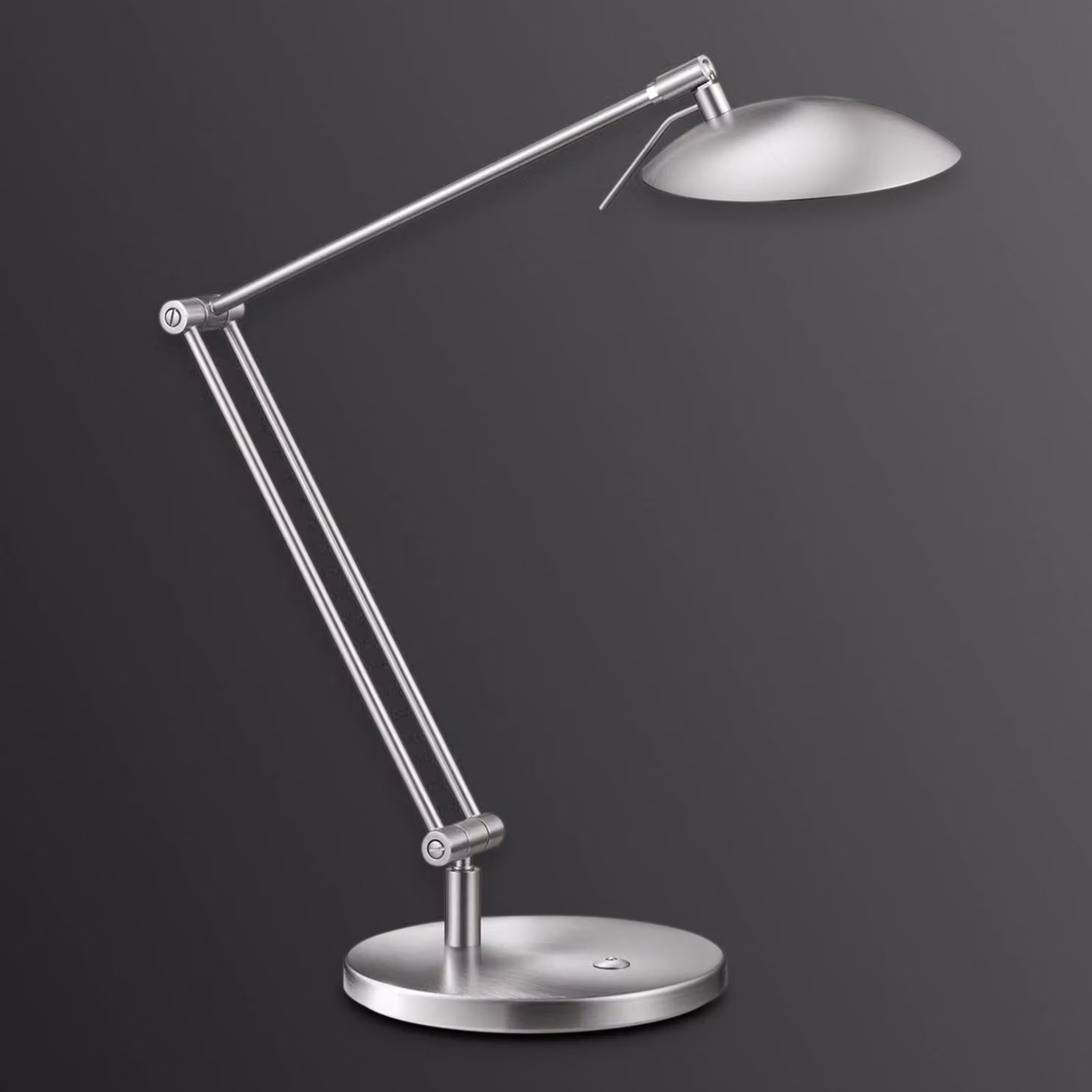 Knapstein Lampada da scrivania a LED COIRA, dimmerabile, Alluminio / Grigio / Zincato, Studio / Ufficio, Metallo, Design, Lampada da tavolo LED