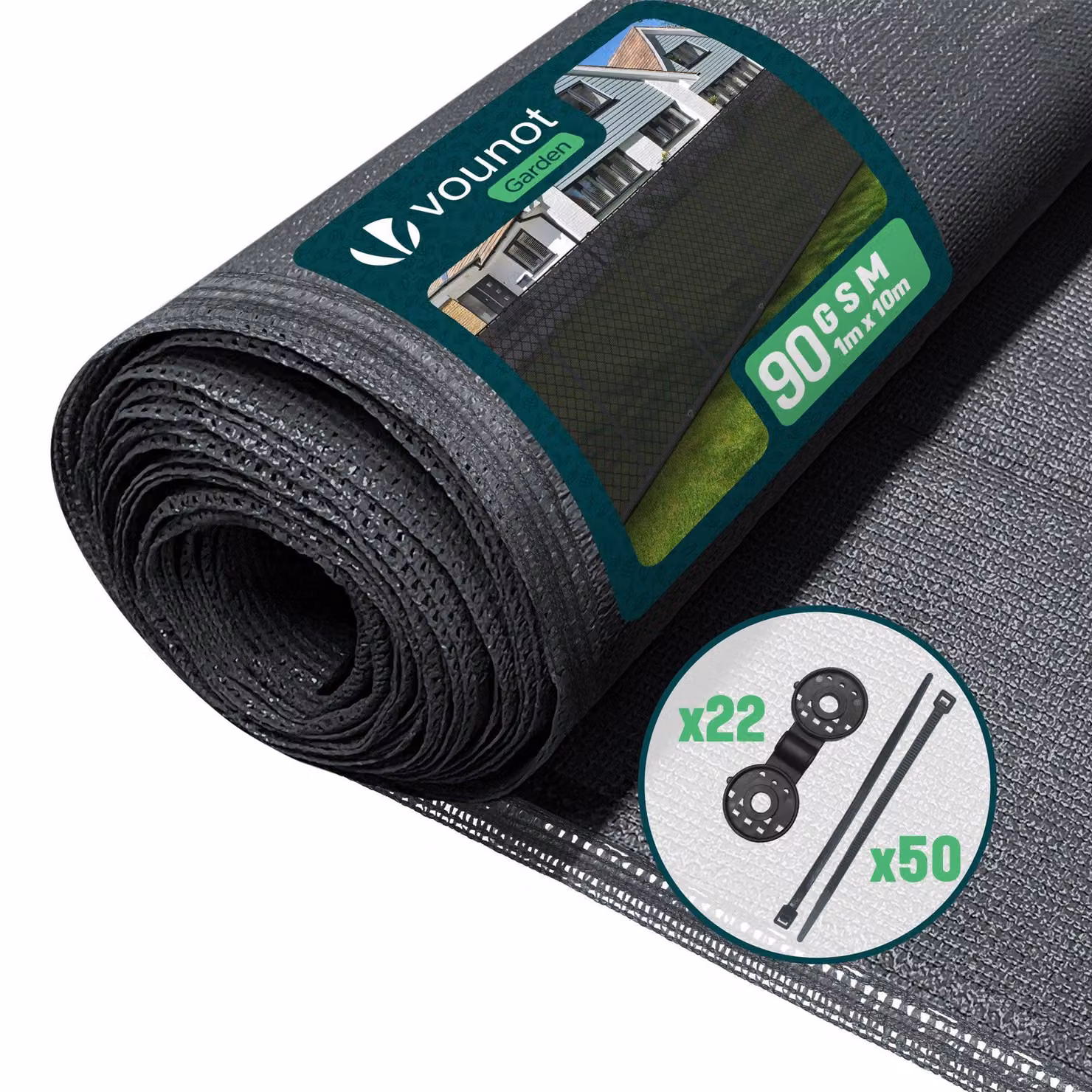 VOUNOT® Schermatura per recinzione 1×10 m, rete frangivista in HDPE da 90 g/m², antracite