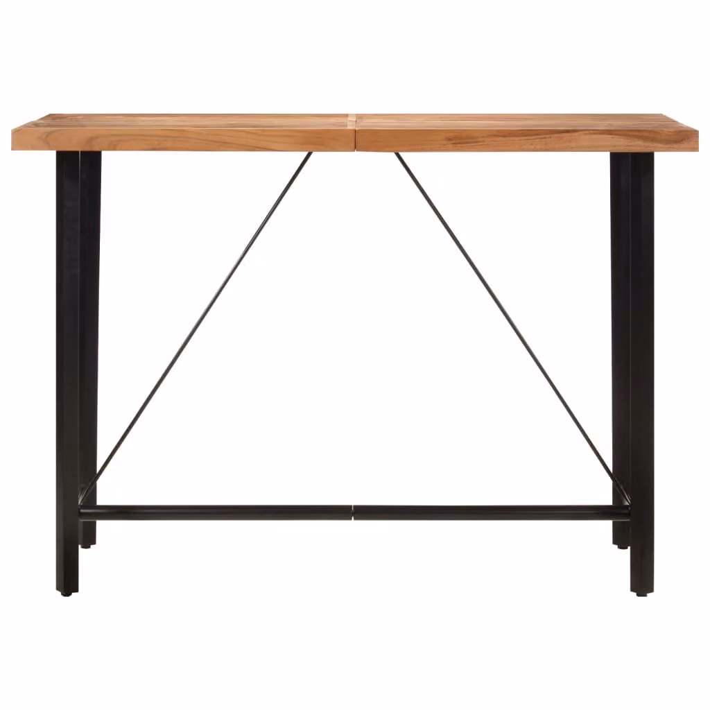 vidaXL Tavolo da bar 150x70x107 cm in legno massiccio di acacia e ferro