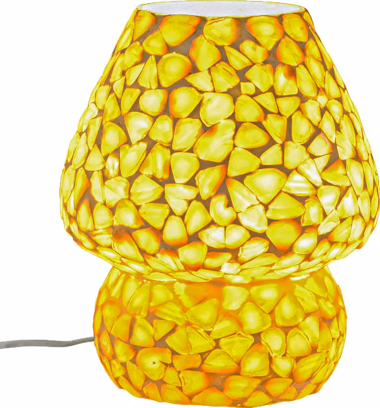 Lampada da tavolo decorativa bohémien da comodino in mosaico di conchiglie Aubina -2-