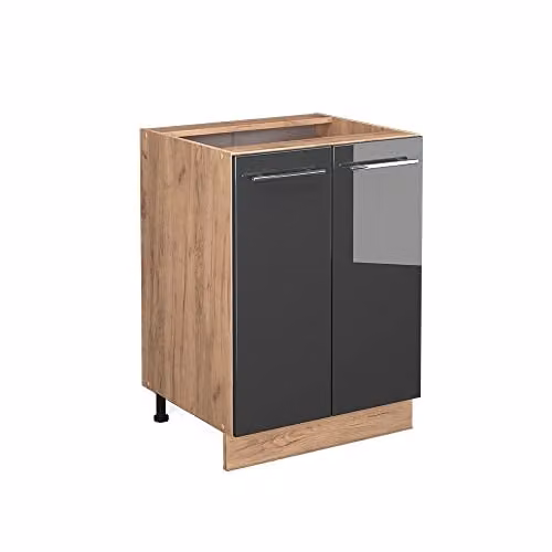 Vicco Mobiletto base cucina Fame-Line, Antracite lucido, 60 cm
