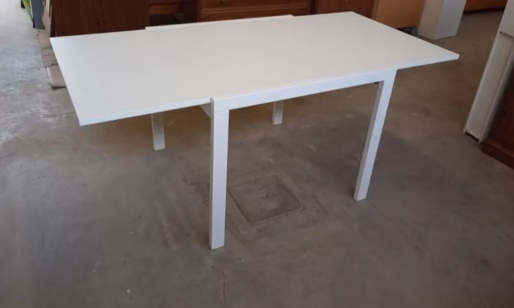 Tavolo da pranzo allungabile moderno Mobili 2G in legno bianco frassino L: 120 cm, P: 90 cm, H: 76 cm – 2