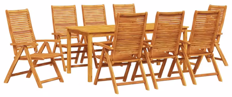 Set da Pranzo per Giardino 9 pcs Marrone