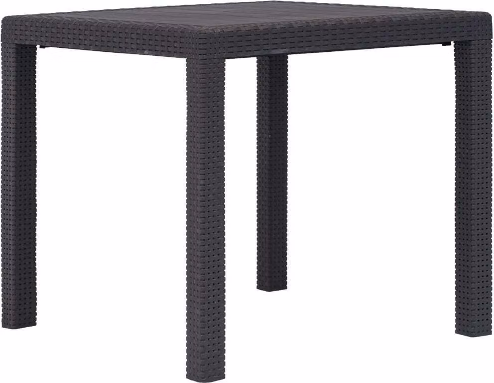 Maison Exclusive - Tavolo da giardino marrone 79x79x72 cm in plastica effetto rattan