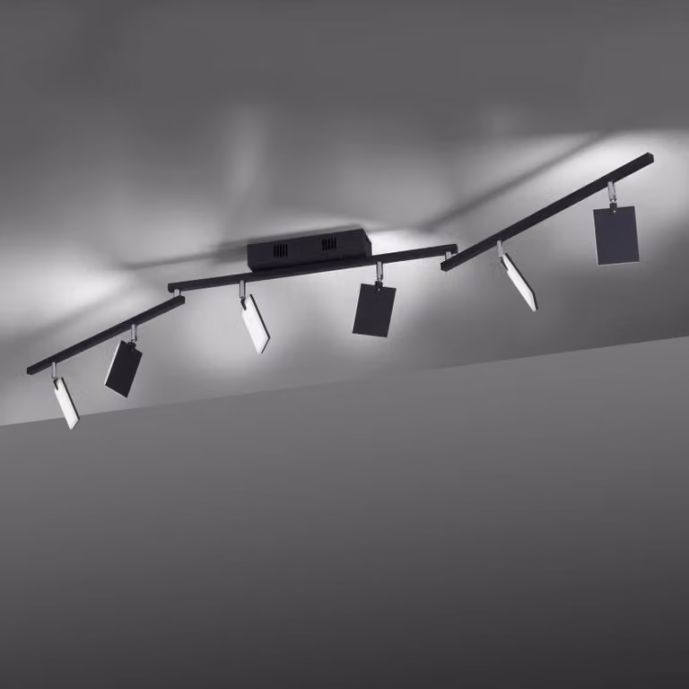PURE Plafoniera a LED Mira, dimmerabile, Nero, Soggiorno / Sala da pranzo, Alluminio, Moderno, Plafoniera LED