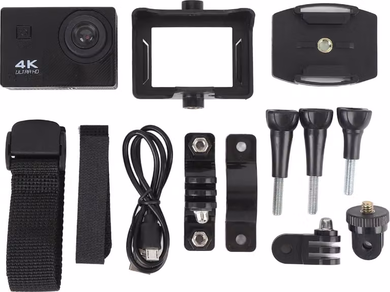 Videocamera per bicicletta, 4K HD, impermeabile, grandangolare, stabilizzazione elettronica, portatile, con schermo da 2,0 pollici per il manubrio