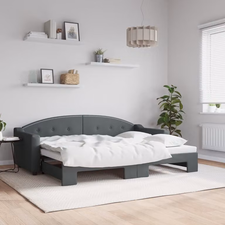 Maison Exclusive - Divano letto estraibile grigio scuro 80x200 cm in tessuto