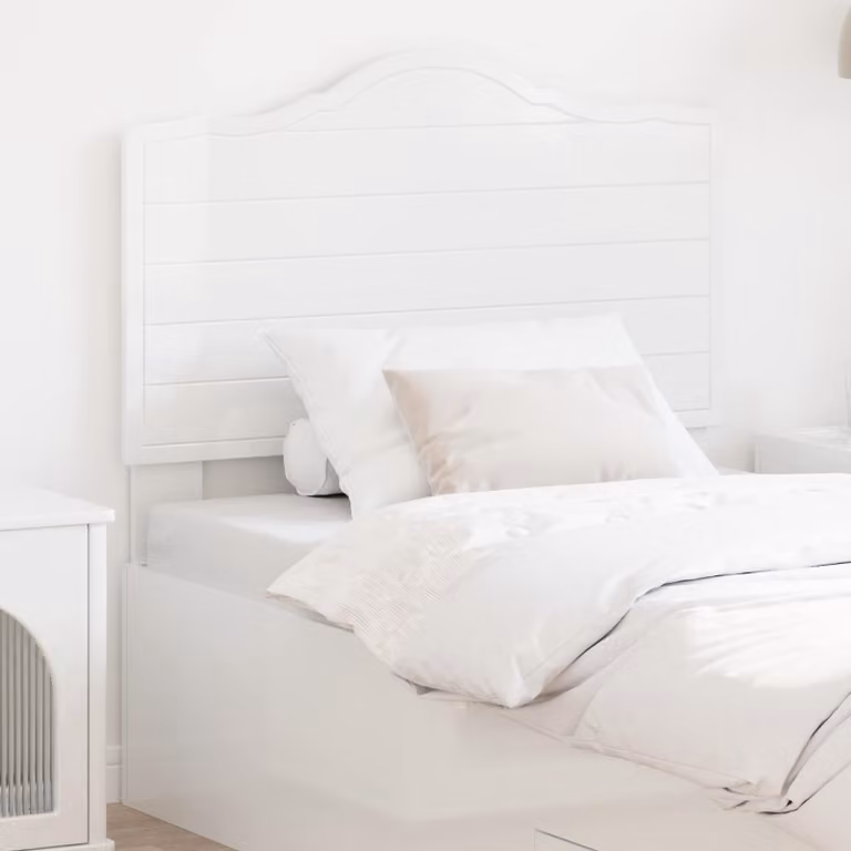 Testiera per letto moderna vidaXL in legno ingegnerizzato MDF, Bianco Lucido