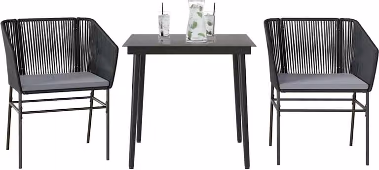 Maison Exclusive - Set da Pranzo da Giardino 3 pz con Cuscini Polyrattan Vetro