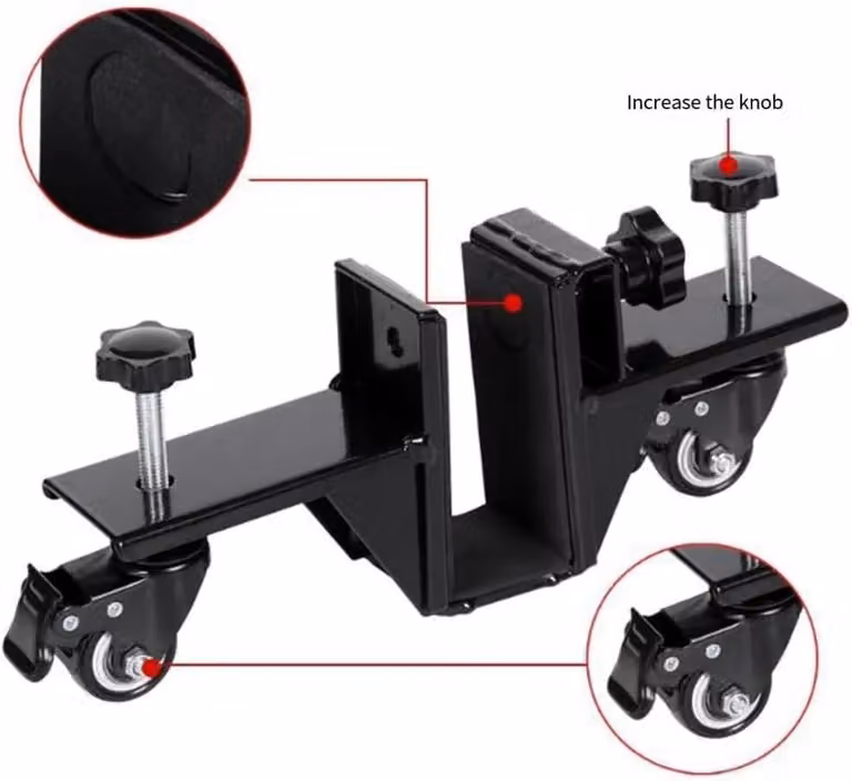 Set di 2 carrelli per il trasporto di ante - Modello regolabile - Acciaio Q235 - Capacità di carico 800 kg - Larghezza 0–48 mm - Ruote girevoli a 360° con sistema di bloccaggio