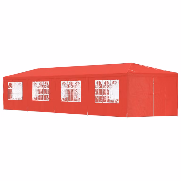 Tenda Party vidaXL Rossa in PE e Acciaio L/P/H: 1200 x 300 x 255 cm