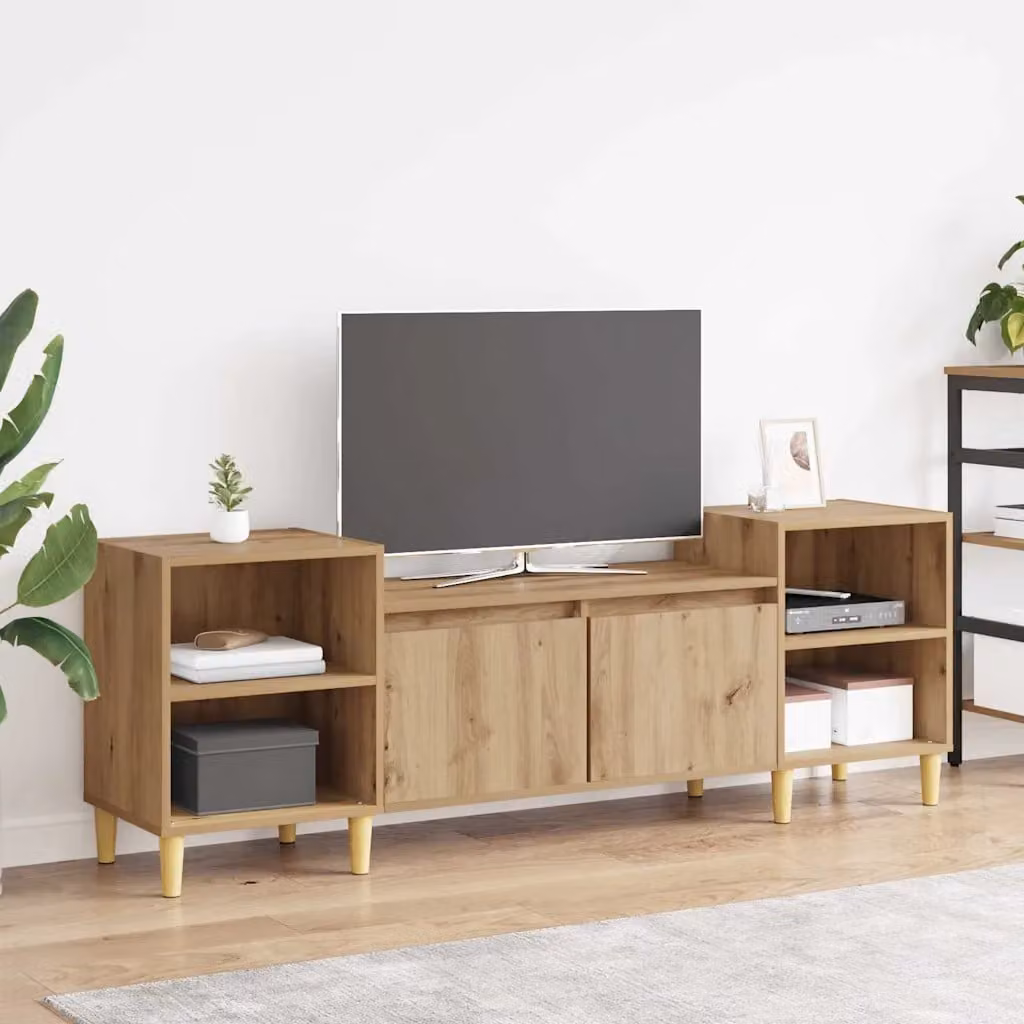 Supporto TV mobile vidaXL in rovere artigianale marrone L: 160 cm, P: 35 cm, H: 55 cm