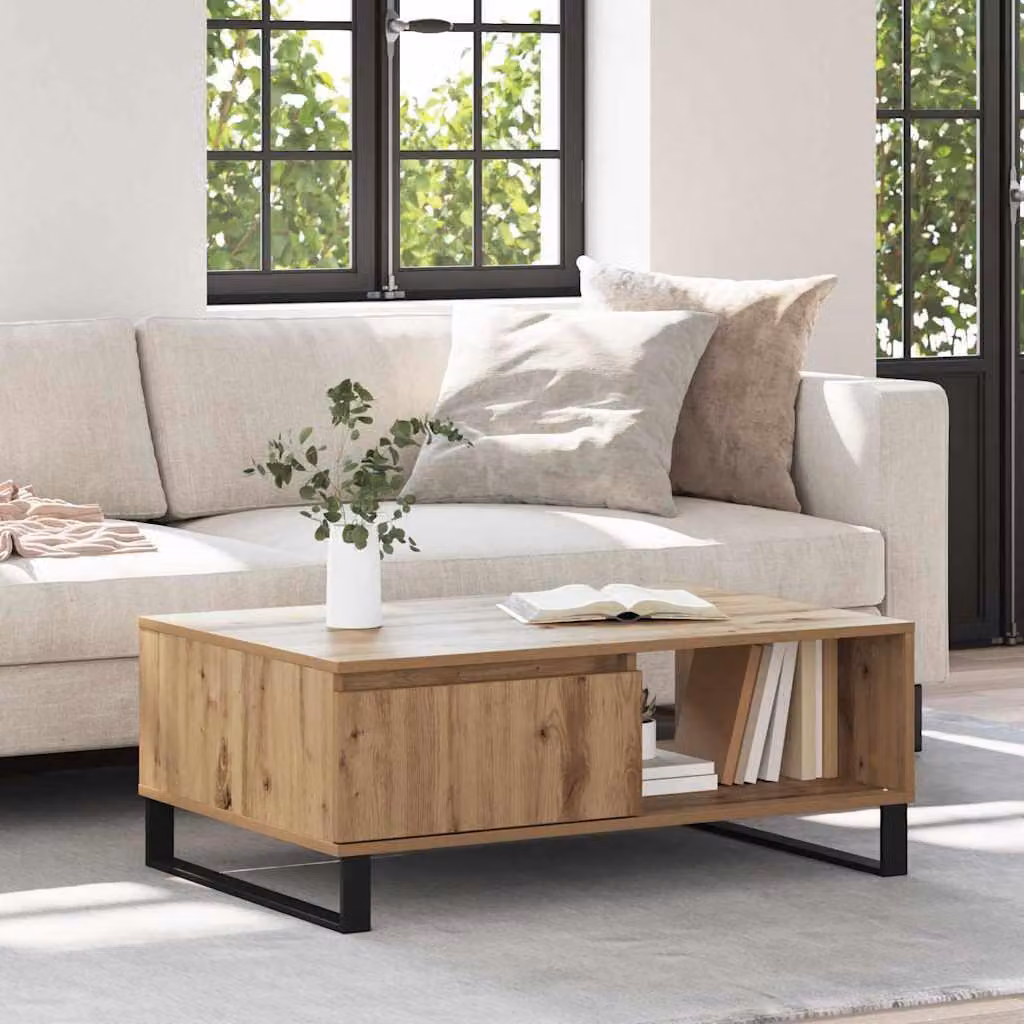 Maison Exclusive - Tavolino Artisan in rovere 90 x 60 x 35 cm Materiale ligneo