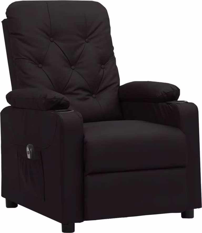 vidaXL Recliner elettrico in Pelle finta nera