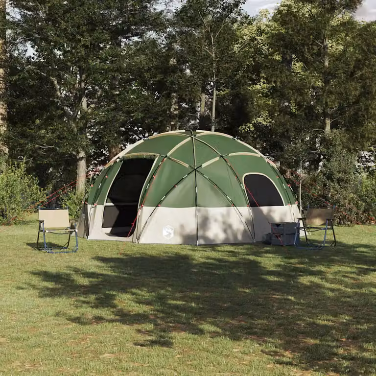 Tenda a cupola vidaXL in taffetà verde con aste in fibra di vetro L/P/H: 475 x 475 x 235 cm