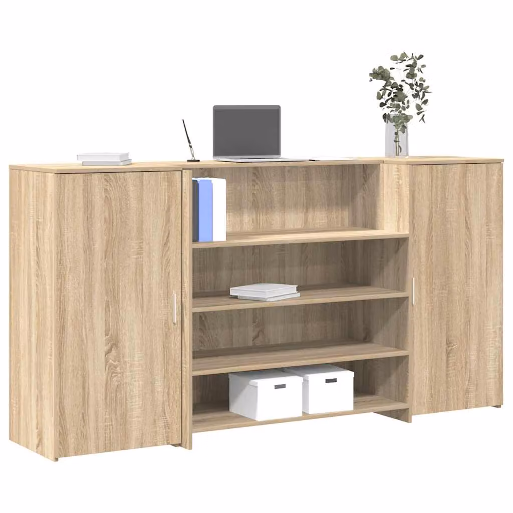 vidaXL Banco Reception in Rovere Sonoma e Legno Multistrato, L 200 cm x P 50 cm x H 103,5 cm