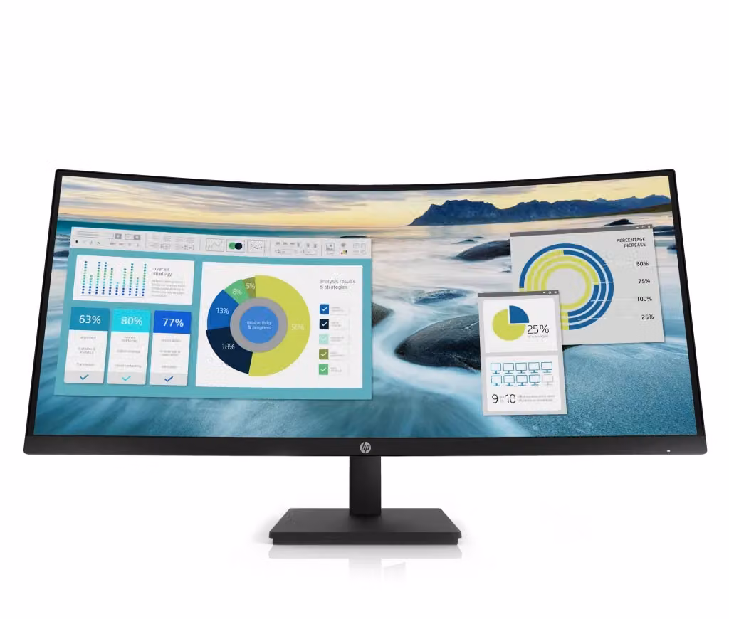 Monitor Curvo HP P34hc G4 da 34 pollici UWQHD 100Hz Black con USB-C, HDMI, DisplayPort e Jack 3,5 mm – 2