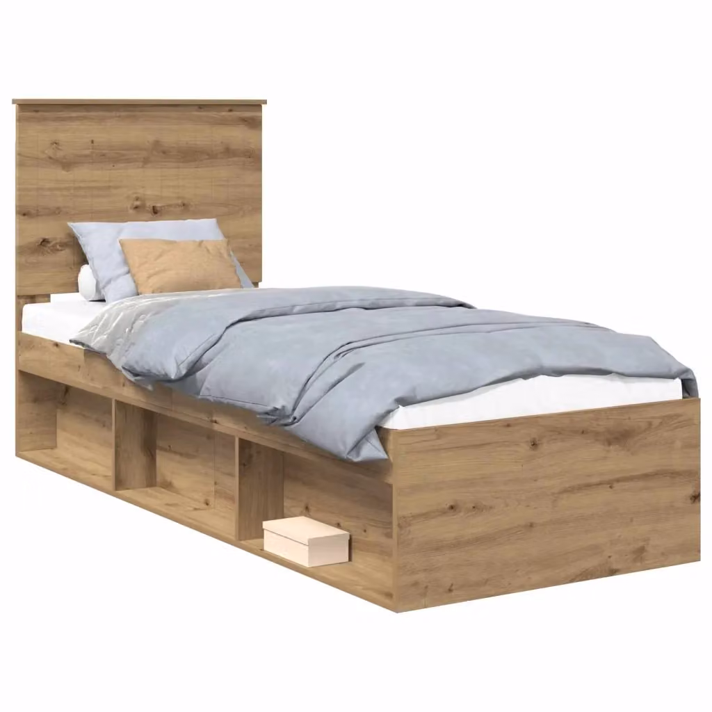 Struttura letto in legno di pino color marrone stile minimalista vidaXL L/P: 190 x 80 cm – 2