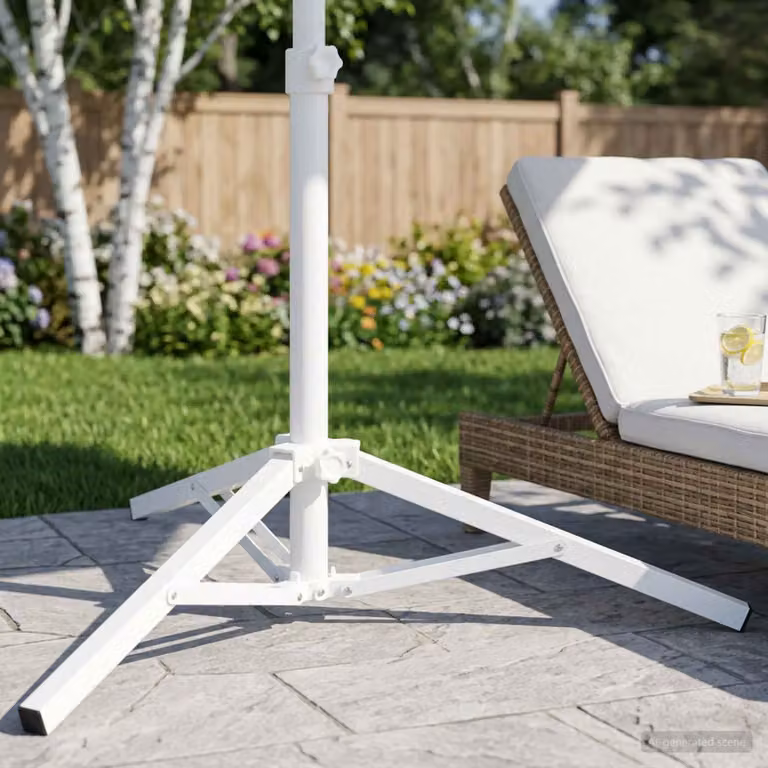 Supporto per parasol vidaXL in acciaio bianco per pali da 25-32 mm