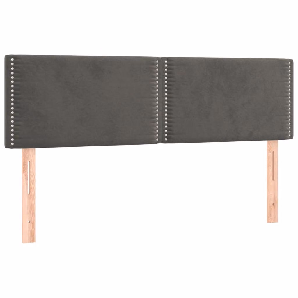 Testiera Grigio Scuro 144x5x78/88 cm in Velluto
