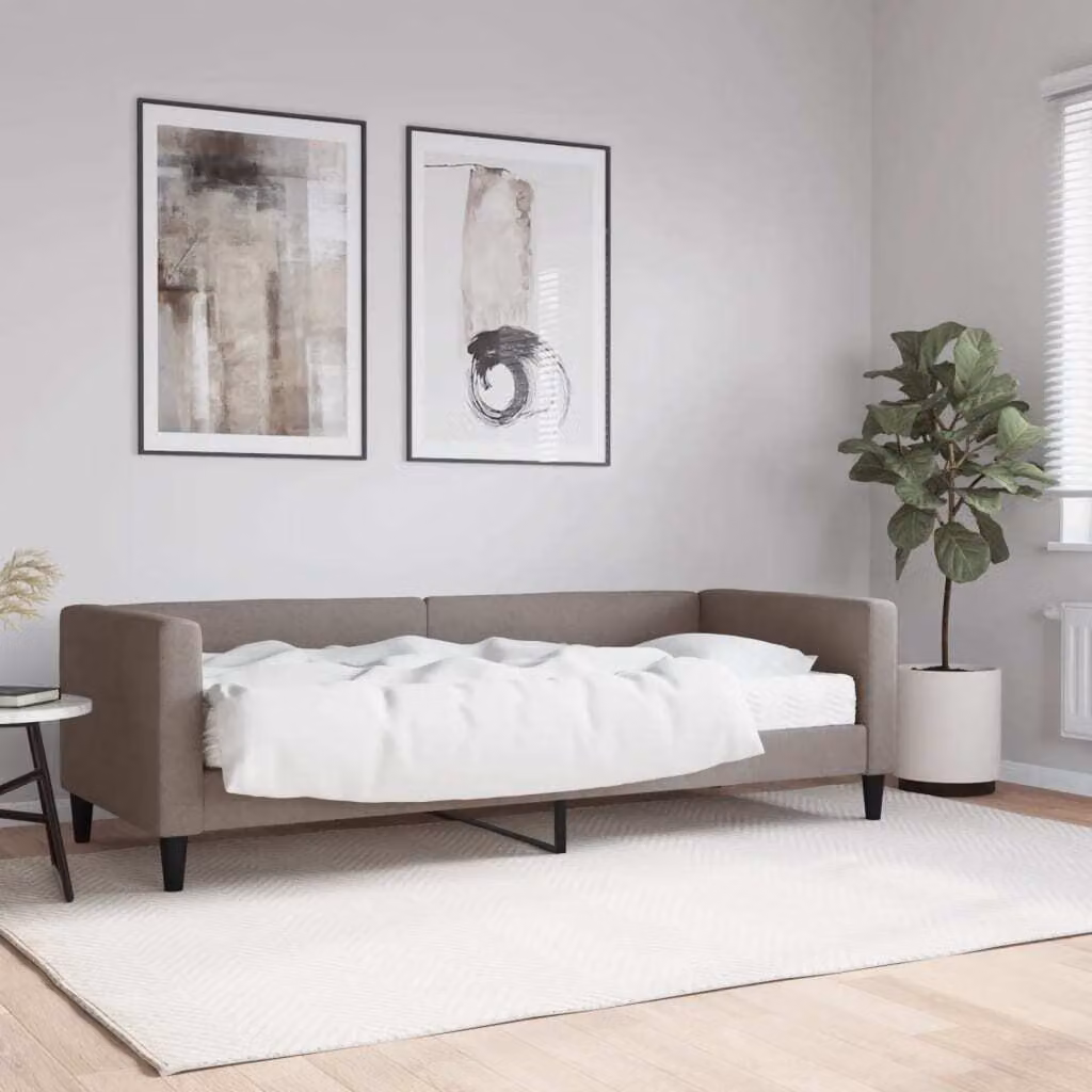 Maison Exclusive - Divano letto con materasso color taupe 80x200 cm in tessuto