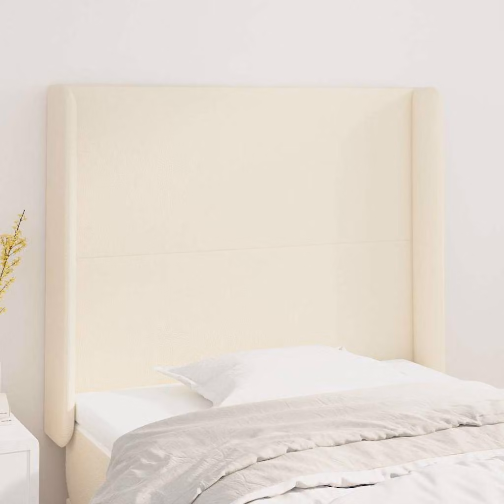 Testiera ad orecchio vidaXL in similpelle beige, L: 103 cm, P: 16 cm, H: 118-128 cm