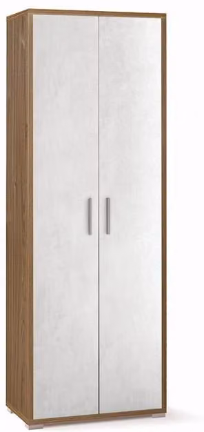 Armadio moderno con 2 ante in legno, colore noce e ossido bianco, H: 199 cm, L: 71 cm, P: 41 cm – 1