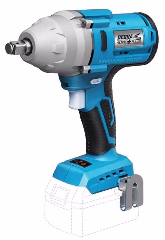 Chiave a percussione Accu da 1/2 pollice, 18V, con motore brushless e illuminazione a LED