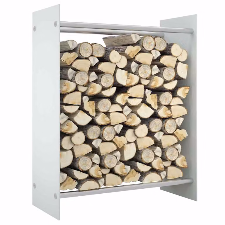 Porta Legna vidaXL Bianco in Vetro Temperato L 80 cm x P 35 cm x H 100 cm