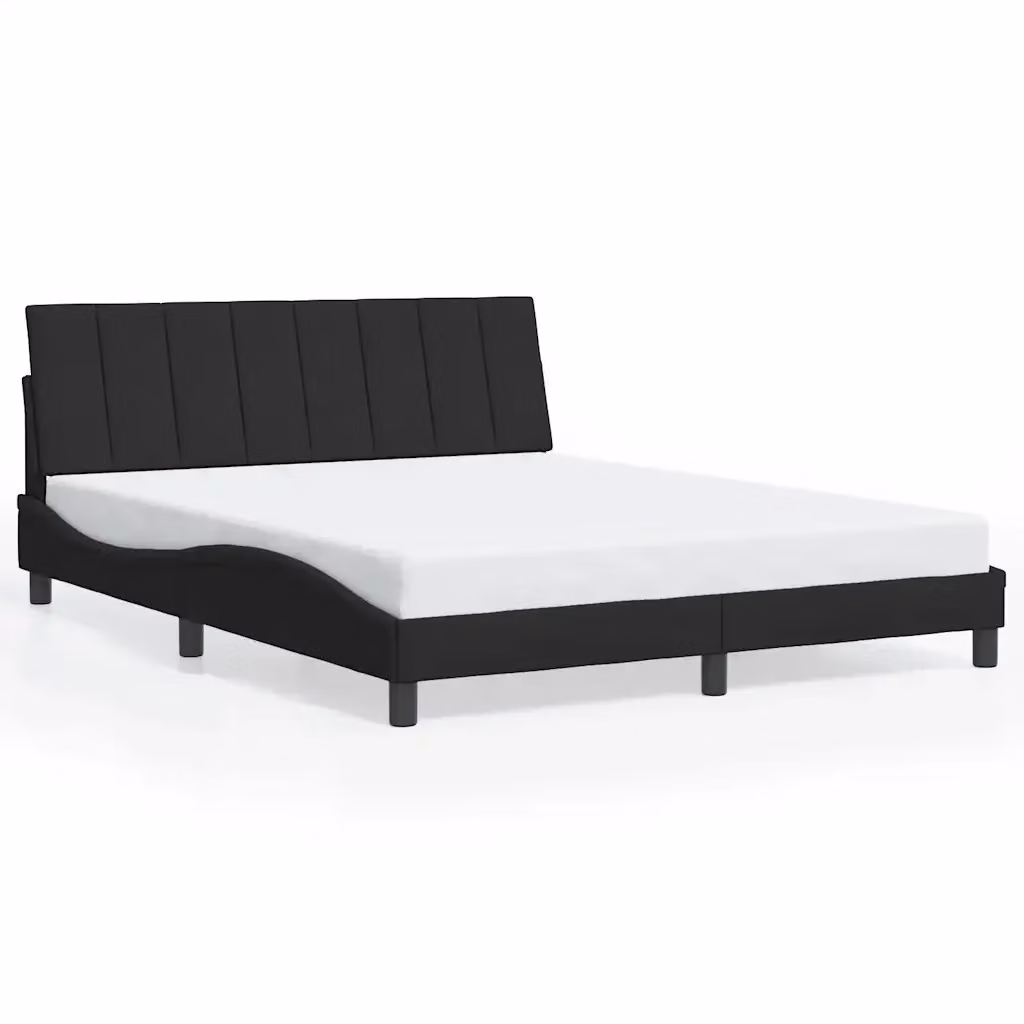 Giroletto senza materasso Hanko vidaXL in velluto nero L: 160 cm, P: 200 cm – 2