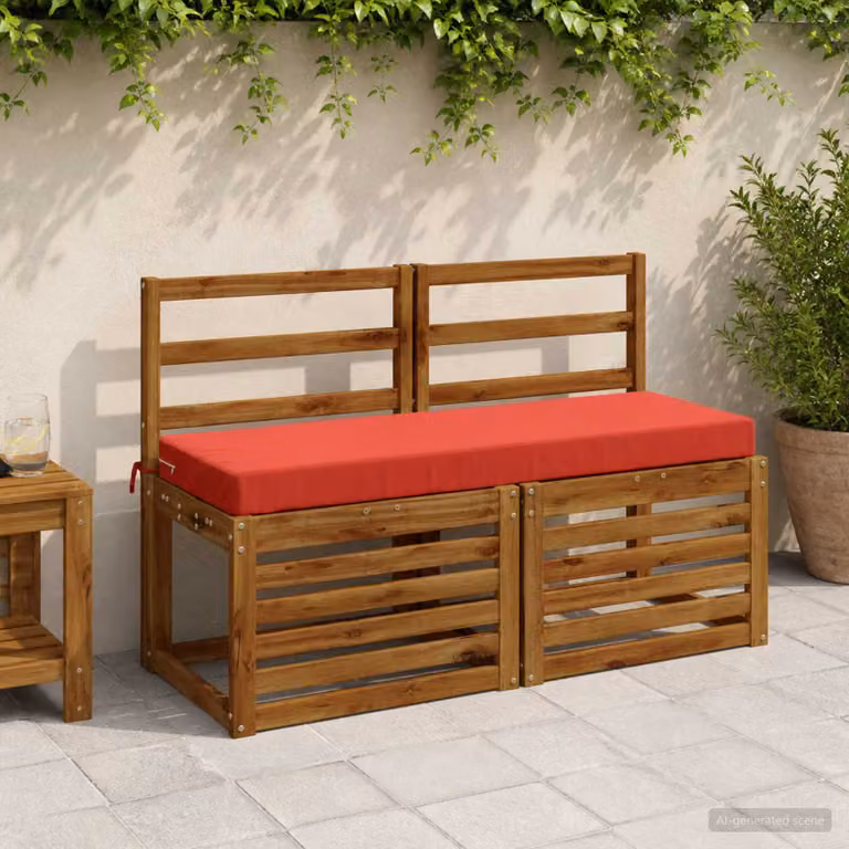 Cuscino per panchina vidaXL SOEST rosso in poliestere con rivestimento rimovibile e resistente ai raggi UV