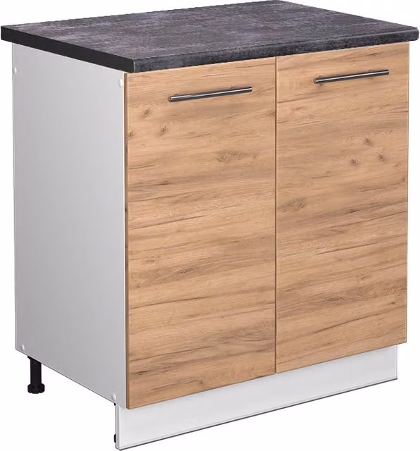 Mobile lavello cucina Fame-Line Rovere dorato/Bianco 80 cm, PL Antracite Vicco