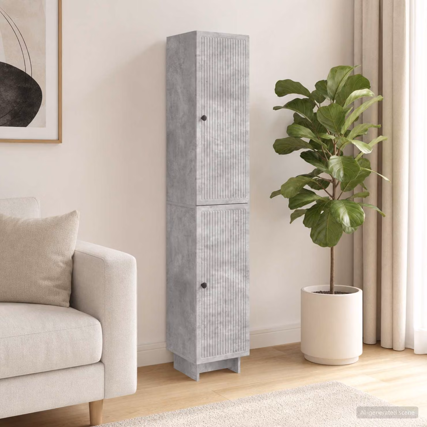 Set di mobili moderni vidaXL composto da lowboard, mobile alto e pensile in MDF grigio opaco per soggiorno o ufficio in casa