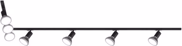 Kit Binario Moderno Mono Amos Kit Metallo Nero 7 Luci E27