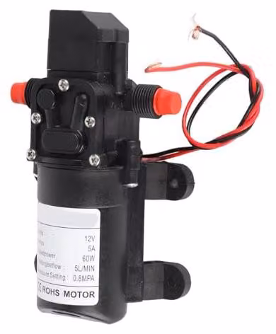 Pompe a membrana da 12V, con portata di 5 litri al minuto, pressione di 116 psi, autoaspiranti e dotate di pressostato