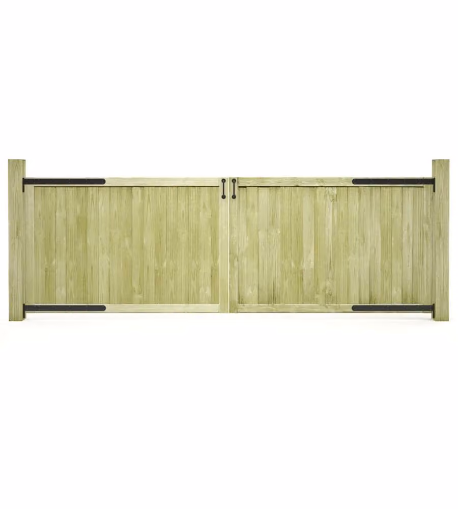 Cancelli da Giardino 2 pz in Pino Impregnato 300x100 cm 45339