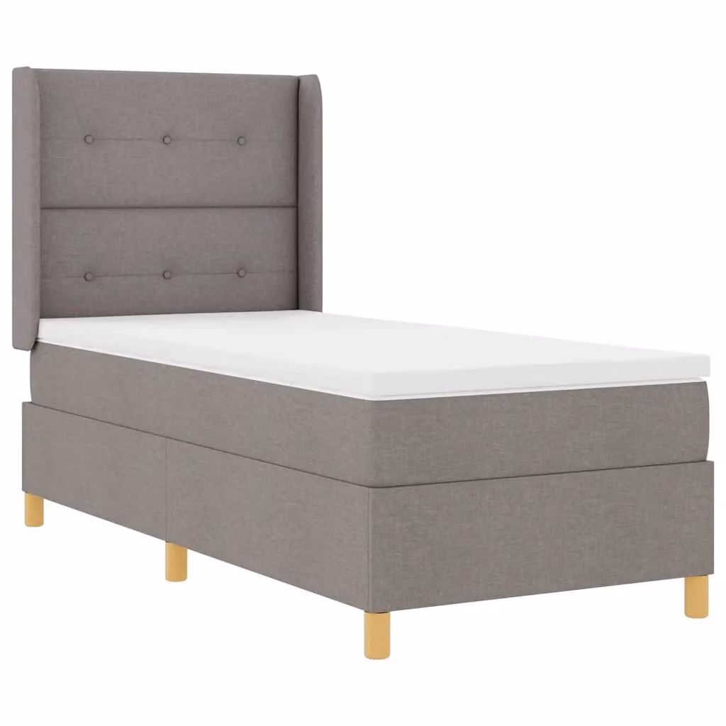 Letto a molle con strisce LED e porta USB vidaXL in tessuto beige o grigio, L/P: 90 x 190 cm – 2