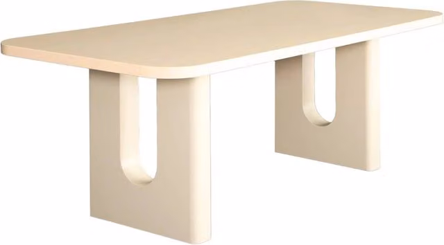 Tavolo da pranzo con finitura opaca, 8 posti, crema