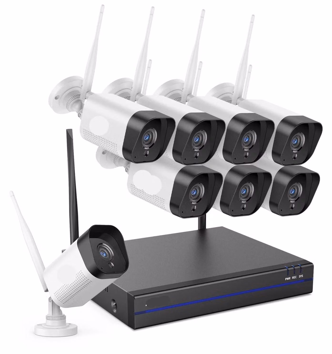Kit di telecamere di sicurezza wireless – Telecamera Wi-Fi – Telecamera per esterni – Sistema NVR – 3MP – Visione notturna
