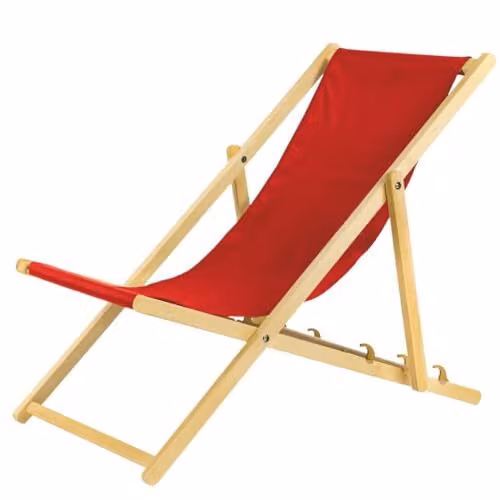 Sdraio pieghevole in legno rosso con sistema di sicurezza, sdraio pieghevole, sdraio da spiaggia, sdraio in legno pieghevole, sdraio prendisole