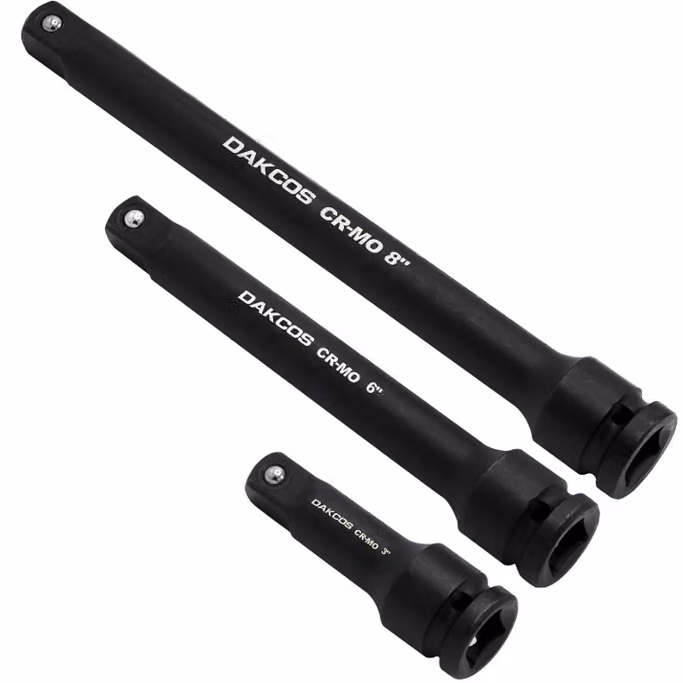 Prolunghe per chiavi a bussola, set da 3 pezzi, attacco 1/2"