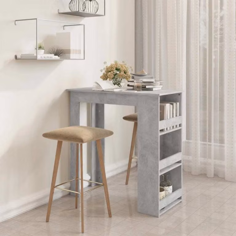 Maison Exclusive - Tavolo da bar con ripiano grigio cemento 102x50x103,5 cm