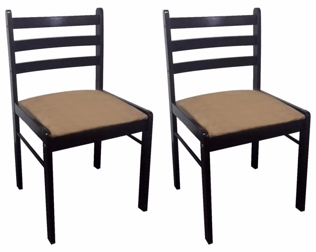 Set di 2 sedie da pranzo in legno massello