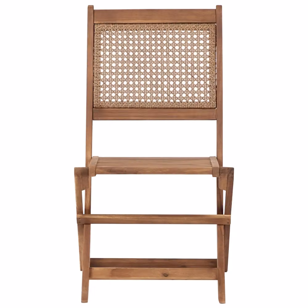 Set di 2 sedie da giardino pieghevoli BELIANI in legno di acacia marrone stile rustico L: 60 cm, P: 43 cm, H: 90 cm – 2