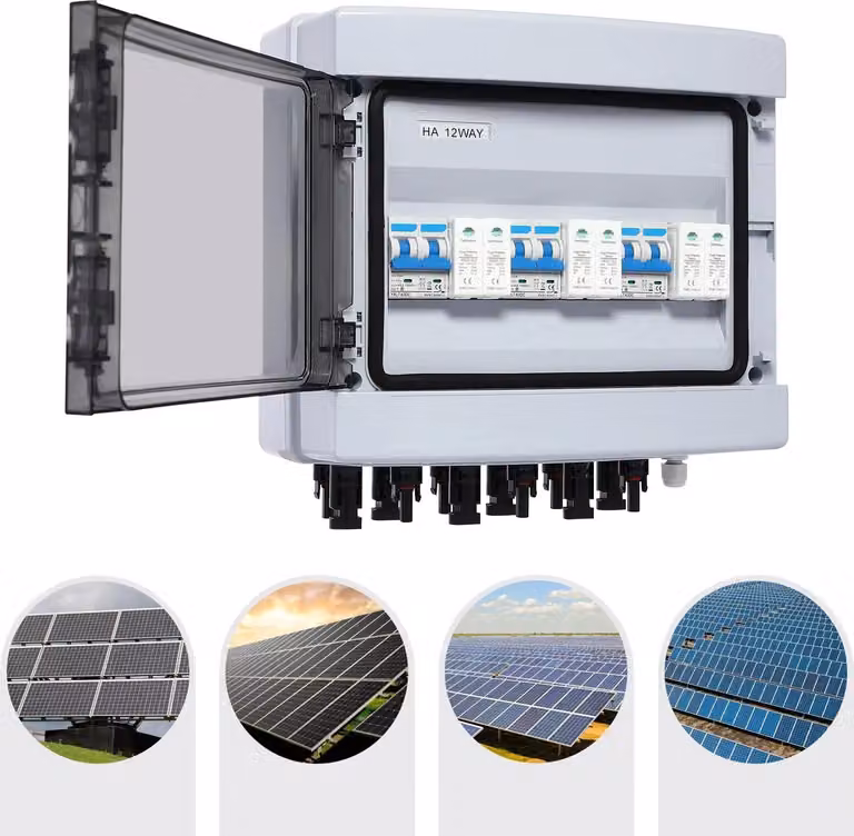 Scatola di combinazione fotovoltaica / Scatola di raccolta stringhe - Sezionatore CC con interruttore magnetotermico - 40 A - Per pannelli solari